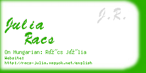 julia racs business card